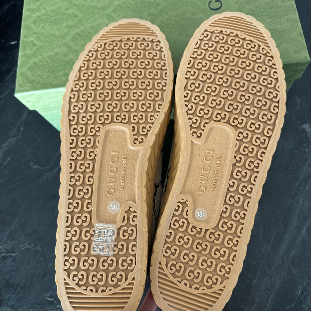 NEW Gucci Tan and Black Logo High-Tops - Picture 5 of 8